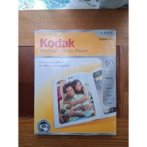Kodak Premium Photo Paper 8.5×11" Gloss 60 sheets 64 Ib 9 Mil .